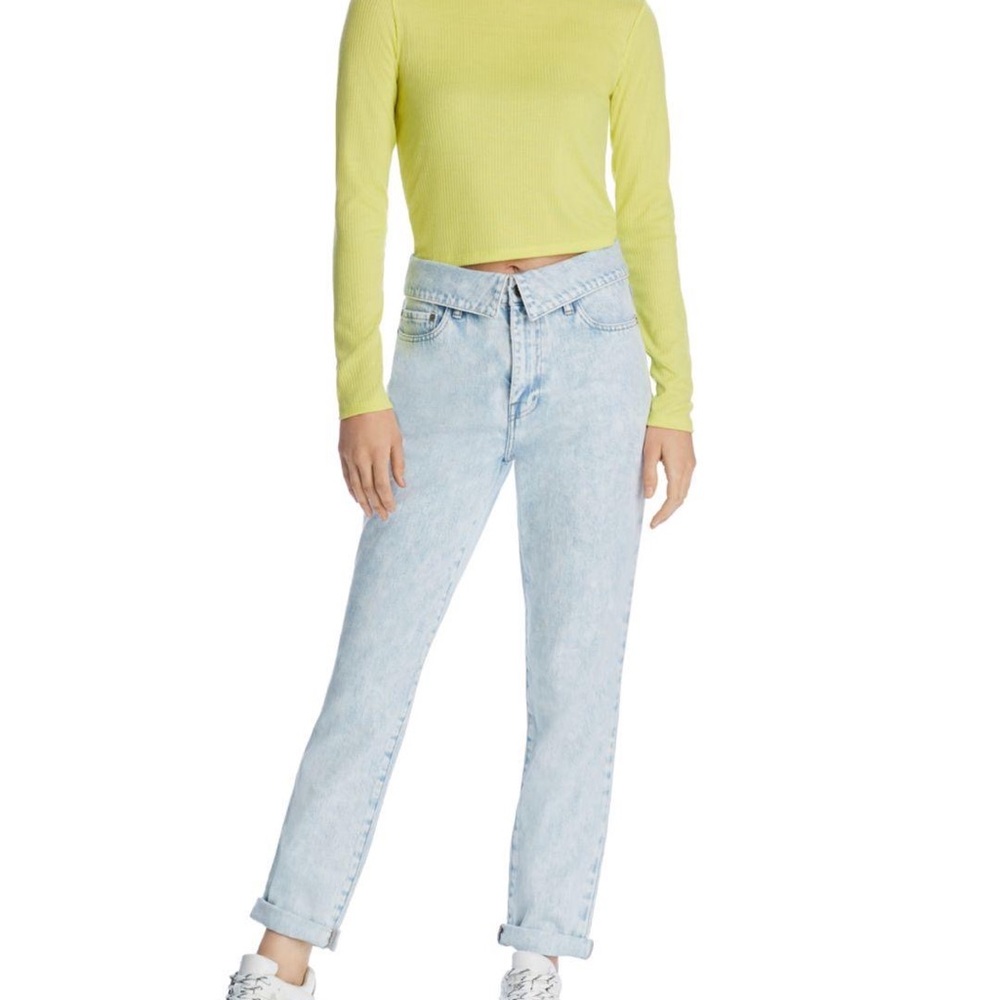 Pistola Fold Over Relaxed Straight Leg Jeans